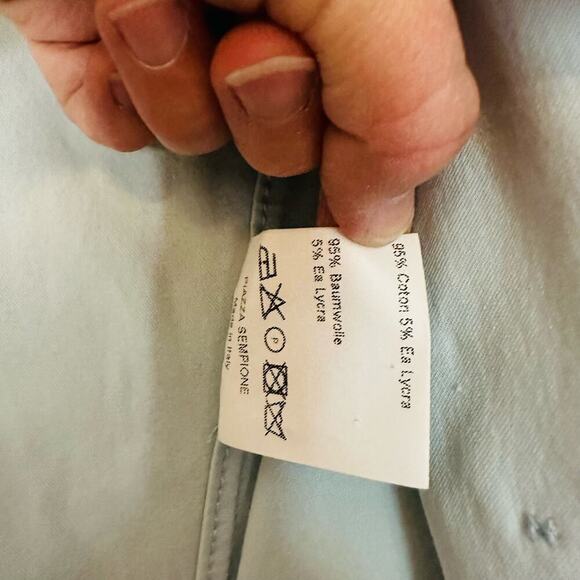 Piazza Sempione Baby Blue Belted Collared Button Front Jacket size US 8 - Picture 7 of 8